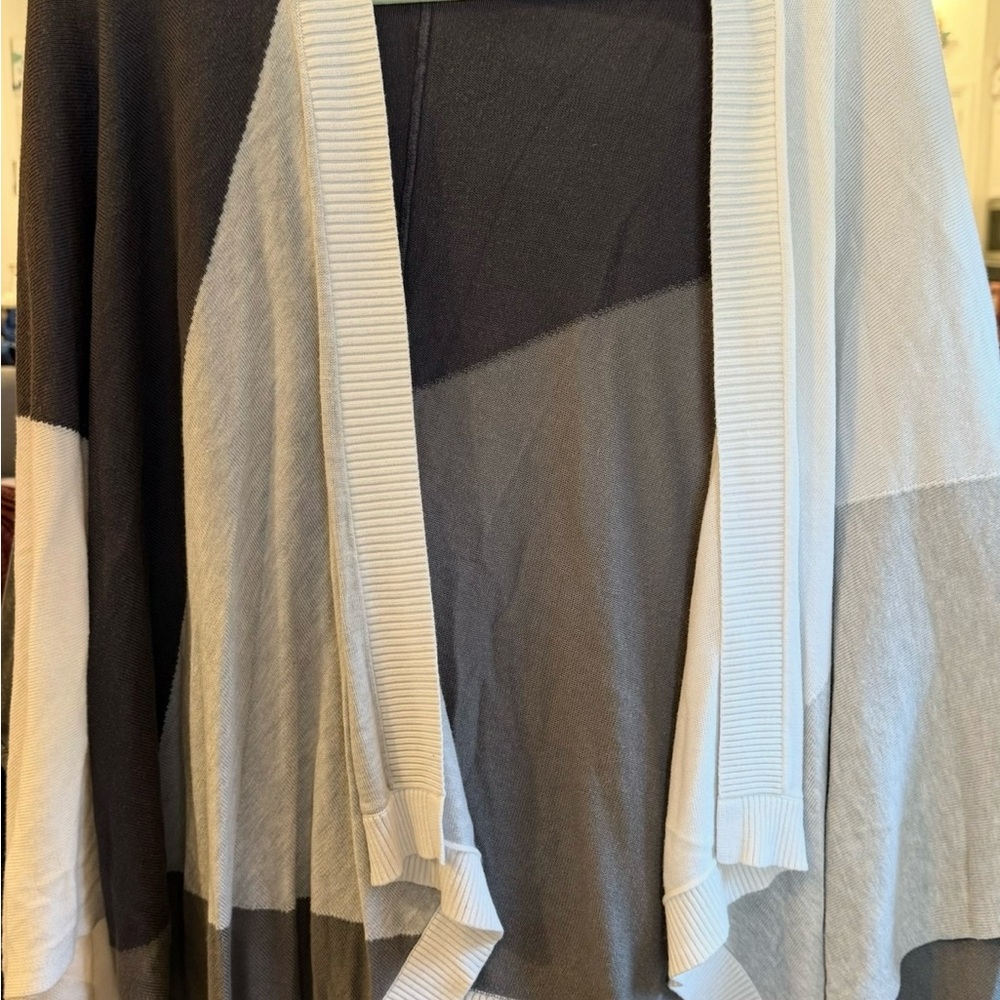 Colorblock Open Front Cardigan
